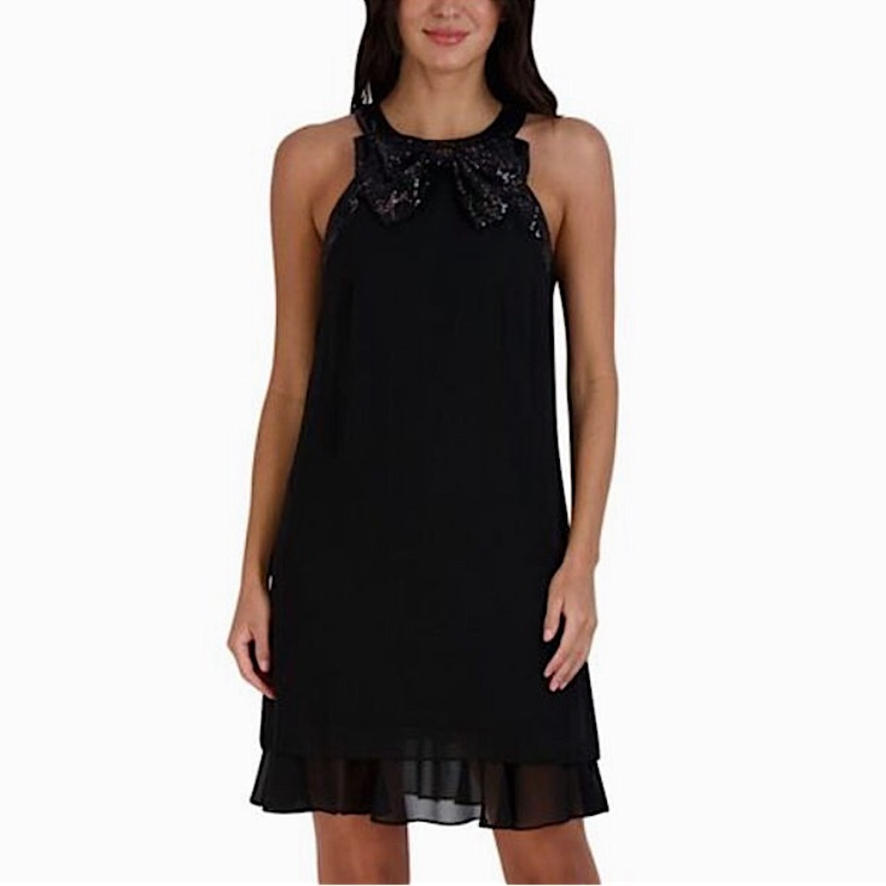 Signature by Robbie Bee Sequined Bow Dress